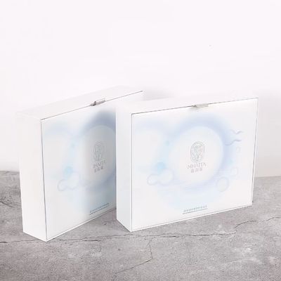 White  Cosmetic Gift Box For Lyophilized Powder Mask Skin Care Flap Paper  Box
