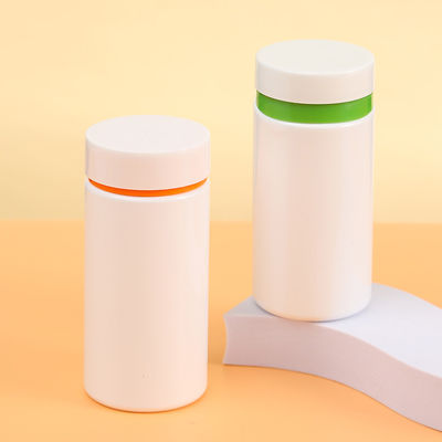 White Vitamin Pill Bottle Funnel Design Pet Plastic Packaging