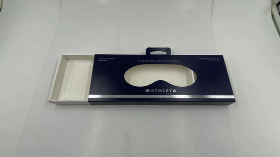 Custom Logo UV Sliding Packaging Paper Drawer Eye Mask Gift Box With Handle Luxury