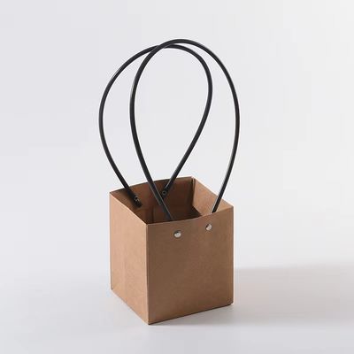 Customized Kraft Flower Paper Carrier Bags Paper Gift Bag