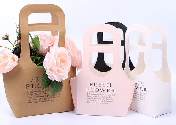 Paperboard Flower Custom Paper Carrier Bags With Handle