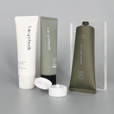 Customized Cosmetics Packaging White Matte Empty Plastic Soft Squeeze Tubes for Lotion and Cream 100% Sugarcane Material