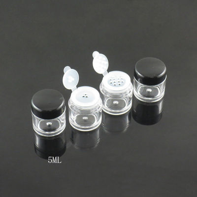5ml 5 Grams 10 ml 10grams Clear Loose Powder Jar and Pot with Sifter Black White Cap Samples Process 2-3 days Free Sample