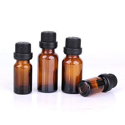 Senior PAK OEM/ODM Acceptable Amber Glass Essential Oil Bottle with Plastic Lid Inner Plug 5ml 10ml 20ml 30ml 50ml 100ml