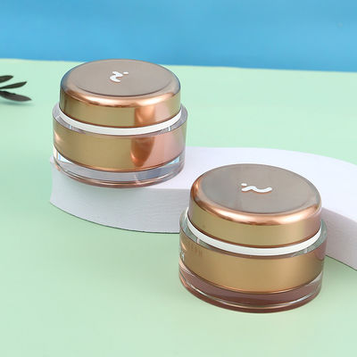 Customize Labels 15ml 30ml 50ml 100ml 200ml Pink Rose Golden Color Double Wall Acrylic Cosmetic Jar for Sunscreen Cream