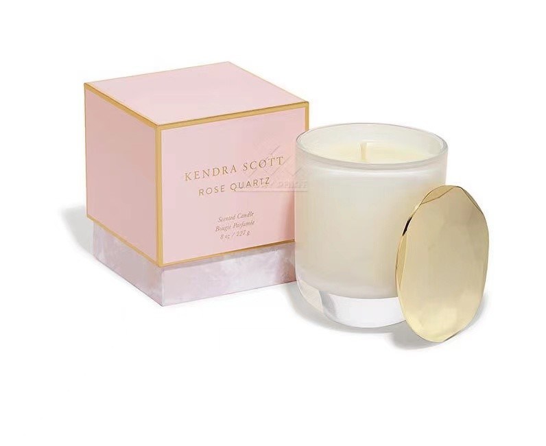 Paperboard Pink Luxury Candle Packaging Boxes With Ribbon 8.5x8.5x9.5cm