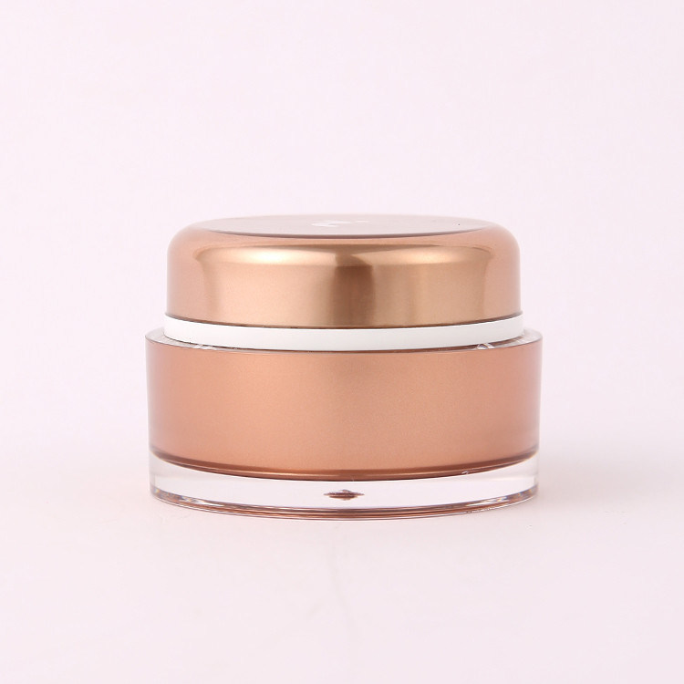 Customize Labels 15ml 30ml 50ml 100ml 200ml Pink Rose Golden Color Double Wall Acrylic Cosmetic Jar for Sunscreen Cream